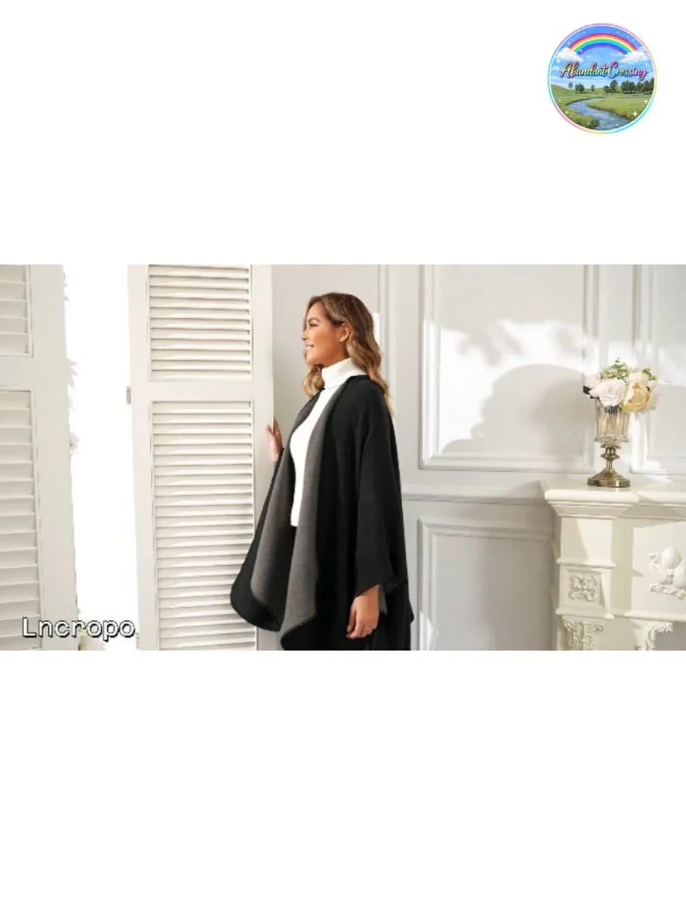 Women's Open Front Poncho Cape Oversized Cardigan Sweater Shawl Wrap